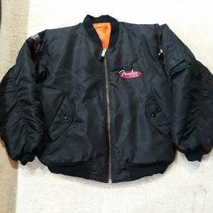 RARE 90's Fender Jacket, Flyer Intermediate MA1, in Excellent Condition